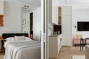 Легкий и теплый: интерьер квартиры 41 кв. м для мужчины-юриста