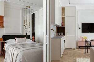 Легкий и теплый: интерьер квартиры 41 кв. м для мужчины-юриста