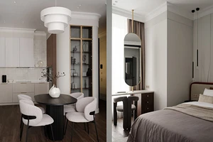 Сделали трешку с кухней в коридоре: элегантный интерьер квартиры 62 кв. м