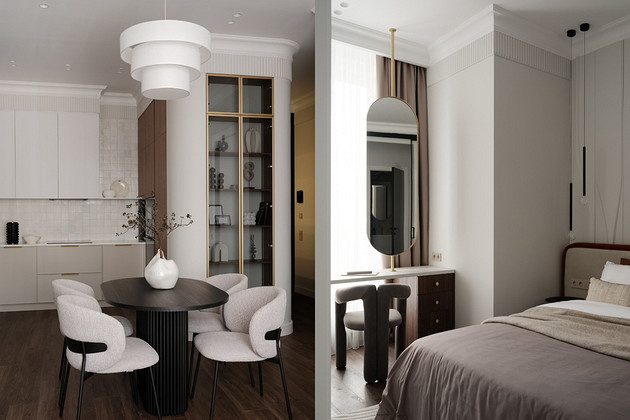Сделали трешку с кухней в коридоре: элегантный интерьер квартиры 62 кв. м