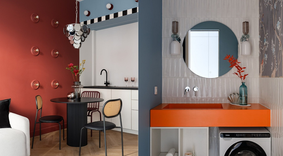 Личное пространство для многодетной мамы: яркие и необычные апартаменты 37 кв. м