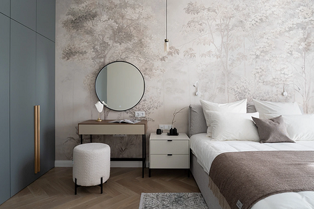 Захотите себе: 6 дизайнерских спален с красивыми обоями