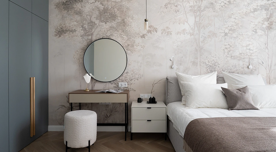 Захотите себе: 6 дизайнерских спален с красивыми обоями