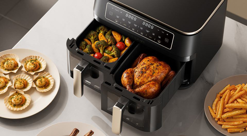Dreame Tasti DZ30: аэрогриль с двумя зонами готовки на большую семью