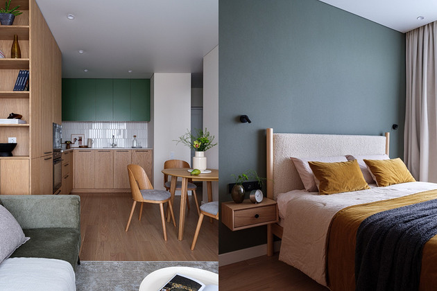 Природа в дом: уютный и расслабляющий интерьер 36 кв. м для девушки