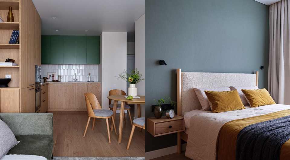 Природа в дом: уютный и расслабляющий интерьер 36 кв. м для девушки