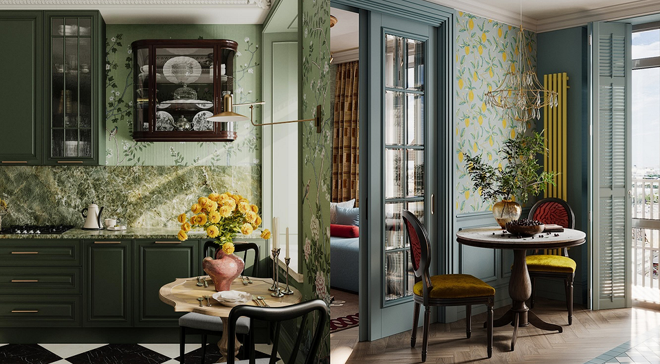 Обои на кухню-2026: подходящие материалы и цвета, тренды нового сезона (63 фото)