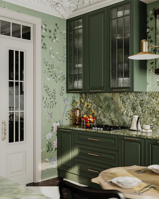 Обои на кухню-2026: подходящие материалы и цвета, тренды нового сезона (63 фото)