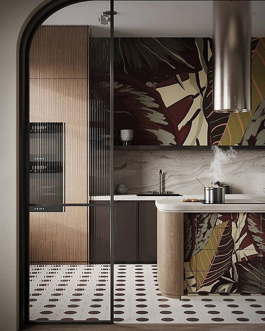 Обои на кухню-2026: подходящие материалы и цвета, тренды нового сезона (63 фото)