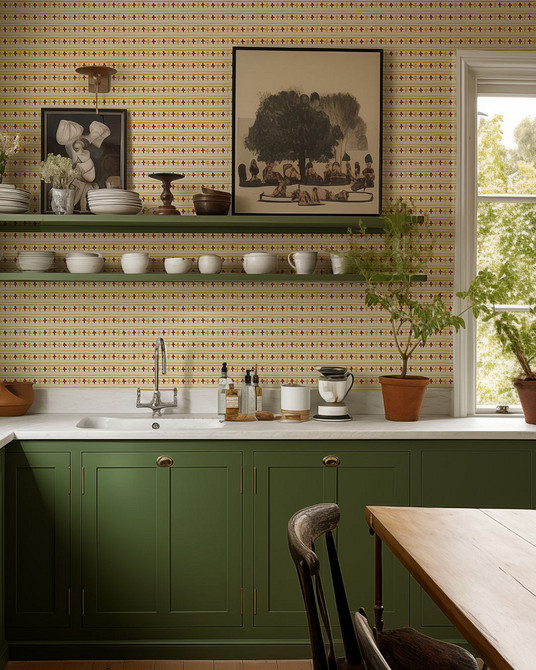 Обои на кухню-2026: подходящие материалы и цвета, тренды нового сезона (63 фото)