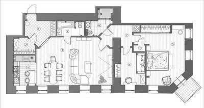 С любовью к родному городу: великолепный интерьер квартиры 98 кв. м в доме 1900 года 