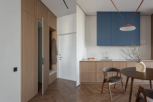 Уместили все: нескучный минимализм в квартире 47 кв. м с «тайной» гардеробной