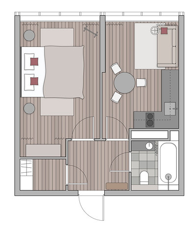 Такой квартиры под сдачу вы еще не видели! Необычная однушка 37 кв. м с яркими решениями