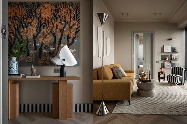 Сюда хочется возвращаться после трудного дня: необычная квартира 47 кв. м для молодой семьи