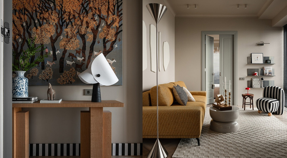 Сюда хочется возвращаться после трудного дня: необычная квартира 47 кв. м для молодой семьи