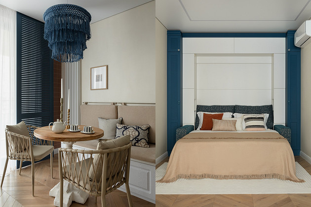 Мебель-трансформер и яркие идеи: уютные и продуманные 39 кв. м для молодой семьи