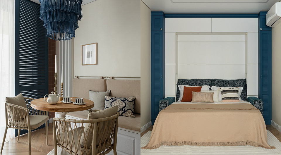 Мебель-трансформер и яркие идеи: уютные и продуманные 39 кв. м для молодой семьи