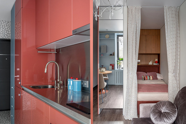 Советский шик и чудеса эргономики на 23 кв. м: маленькая и продуманная квартира для зрелой семейной пары