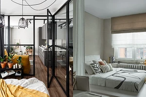 Как разделить комнату на две зоны: 11 способов и 76 фотопримеров