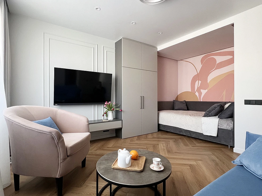 Как разделить комнату на две зоны: 11 способов и 76 фотопримеров