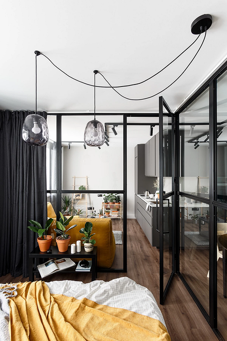 Как разделить комнату на две зоны: 11 способов и 76 фотопримеров