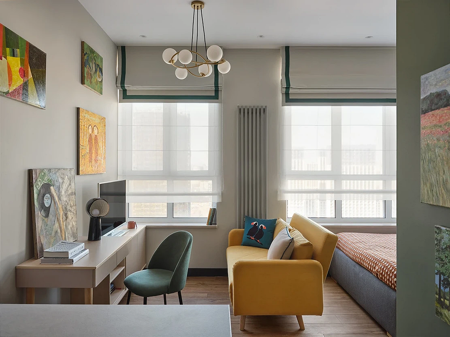 Как разделить комнату на две зоны: 11 способов и 76 фотопримеров