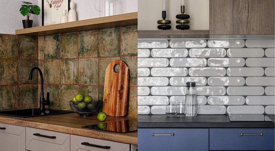 Из свежих проектов: 6 дизайнерских кухонь с красивой плиткой на фартуке