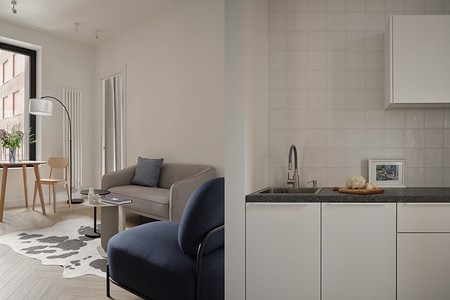 Двушка с функциями трешки: комфортная и стильная квартира 44 кв. м в Москве