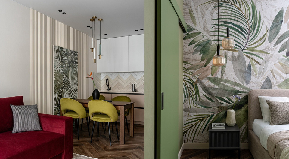 «Тропики» в Казани: уютная и яркая квартира 54 кв. м, где уместили все необходимое