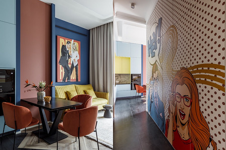 Такого интерьера вы еще не видели! Квартира 52 кв. м по мотивам комиксов и фильмов 90-х для семьи врачей