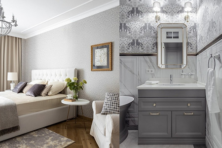 Обои в сером цвете в интерьере: как подобрать, где использовать и с чем сочетать, 76 фото