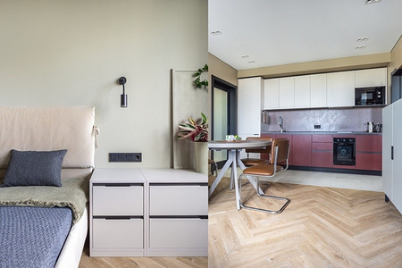 Сделала трешку из двушки: квартира дизайнера 56 кв. м с кухней в коридоре