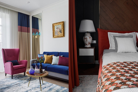 С чем сочетать яркие шторы в интерьере? 6 примеров из дизайнерских проектов