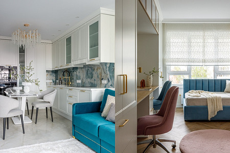 Для мамы и троих детей: элегантная и продуманная квартира 69 кв. м в Уфе