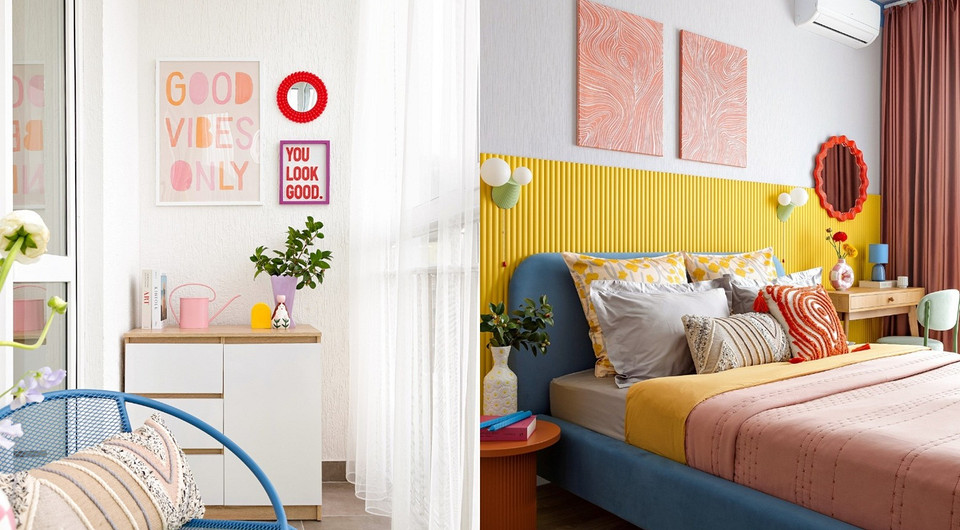 Интерьер, который делает счастливым: очень яркая и необычная студия 26 кв. м у моря