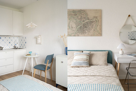 До и после: из ремонта застройщика — в стильную студию всего 19 кв. м с любовью к Петербургу