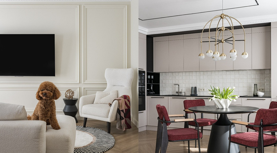 Квартира молодоженов: уютный и элегантный интерьер 61 кв. м в стиле французской классики