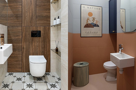 Дизайн туалета с раковиной: идеи оформления и примеры планировок (56 фото)