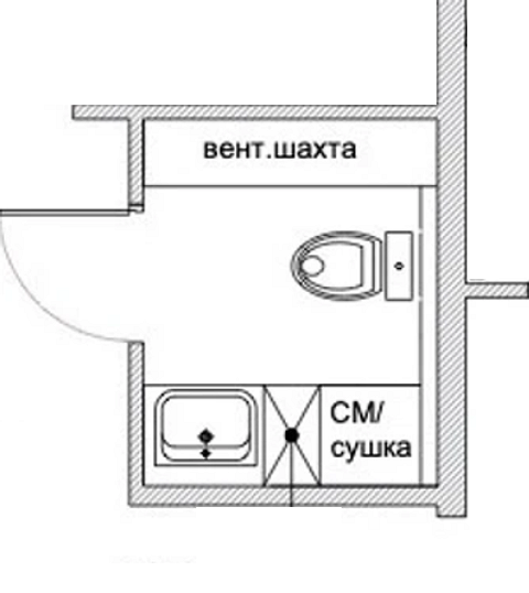 Квадратная форма дает больше простора для действий. Правда, здесь было одно осложнение — вентиляционная шахта по одной стороне. Однако оставшегося пространства хватило, чтобы установ...