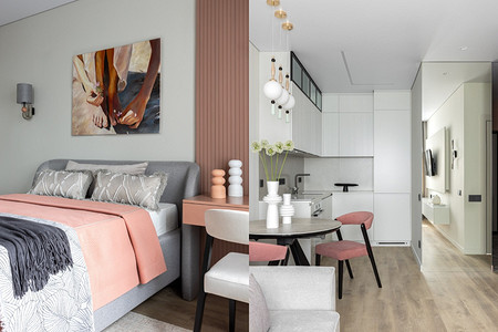 Интерьер для себя: современная квартира 40 кв. м для взрослой женщины