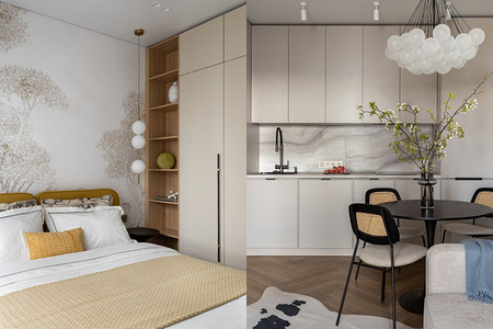 Интерьер для семьи: квартира 57 кв. м для пары со взрослым сыном