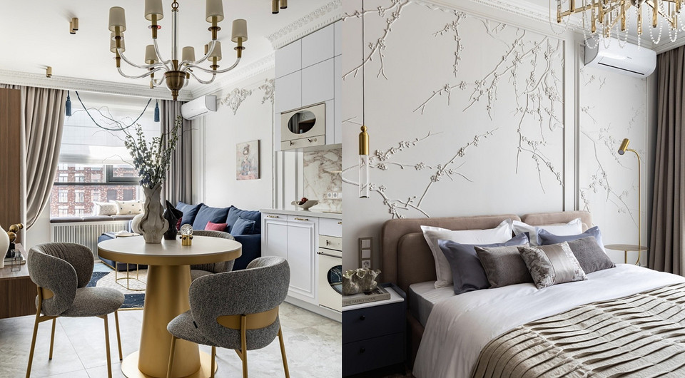 Такой классики вы еще не видели! Роскошная маленькая квартира 48 кв. м для девушки