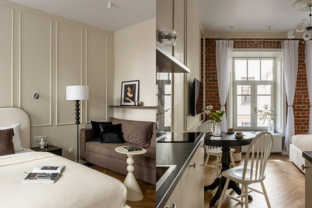 Сплели разные эпохи: уютная студия 30 кв. м в бывшем доходном доме 1907 года постройки