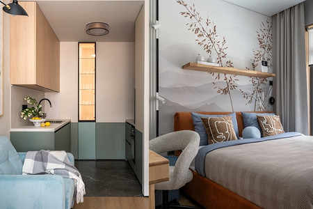 Продумали все: 35 кв. м с крутым зонированием для молодой пары