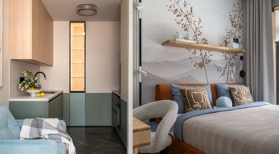 Продумали все: 35 кв. м с крутым зонированием для молодой пары