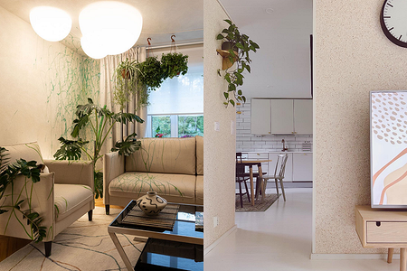 Жидкие обои в интерьере: плюсы и минусы, советы по применению (57 фото)