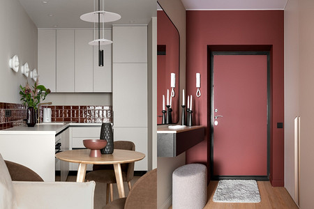 Собрали тренды: интерьер квартиры 35 кв. м в бежевых и винных тонах