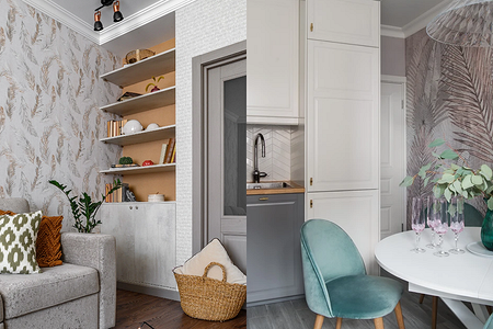 Как комбинировать обои: готовые схемы и идеи для каждой комнаты (73 фото)