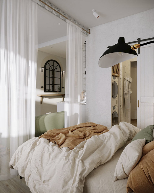 Как зонировать комнату на спальню и гостиную: 8 доступных вариантов и 58 фото