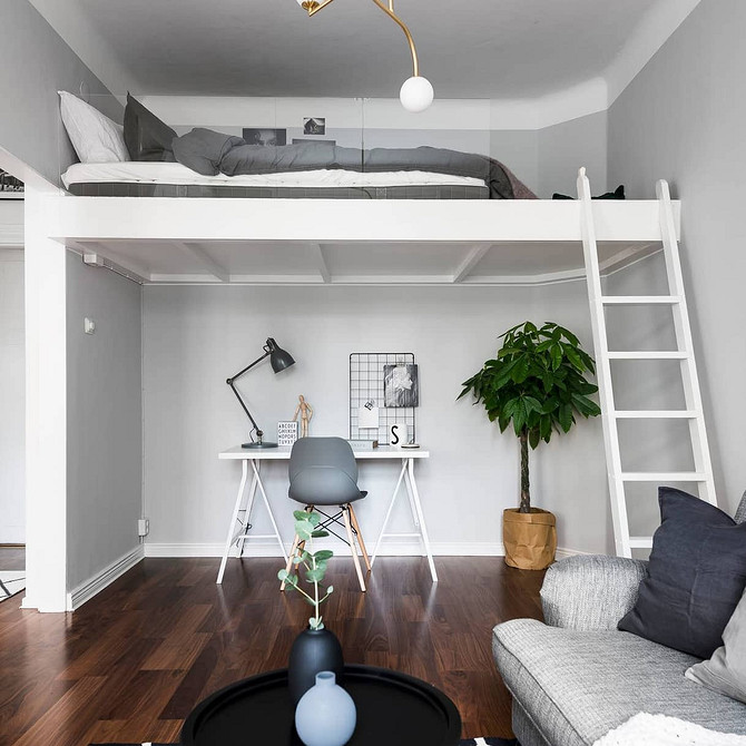 Как зонировать комнату на спальню и гостиную: 8 доступных вариантов и 58 фото